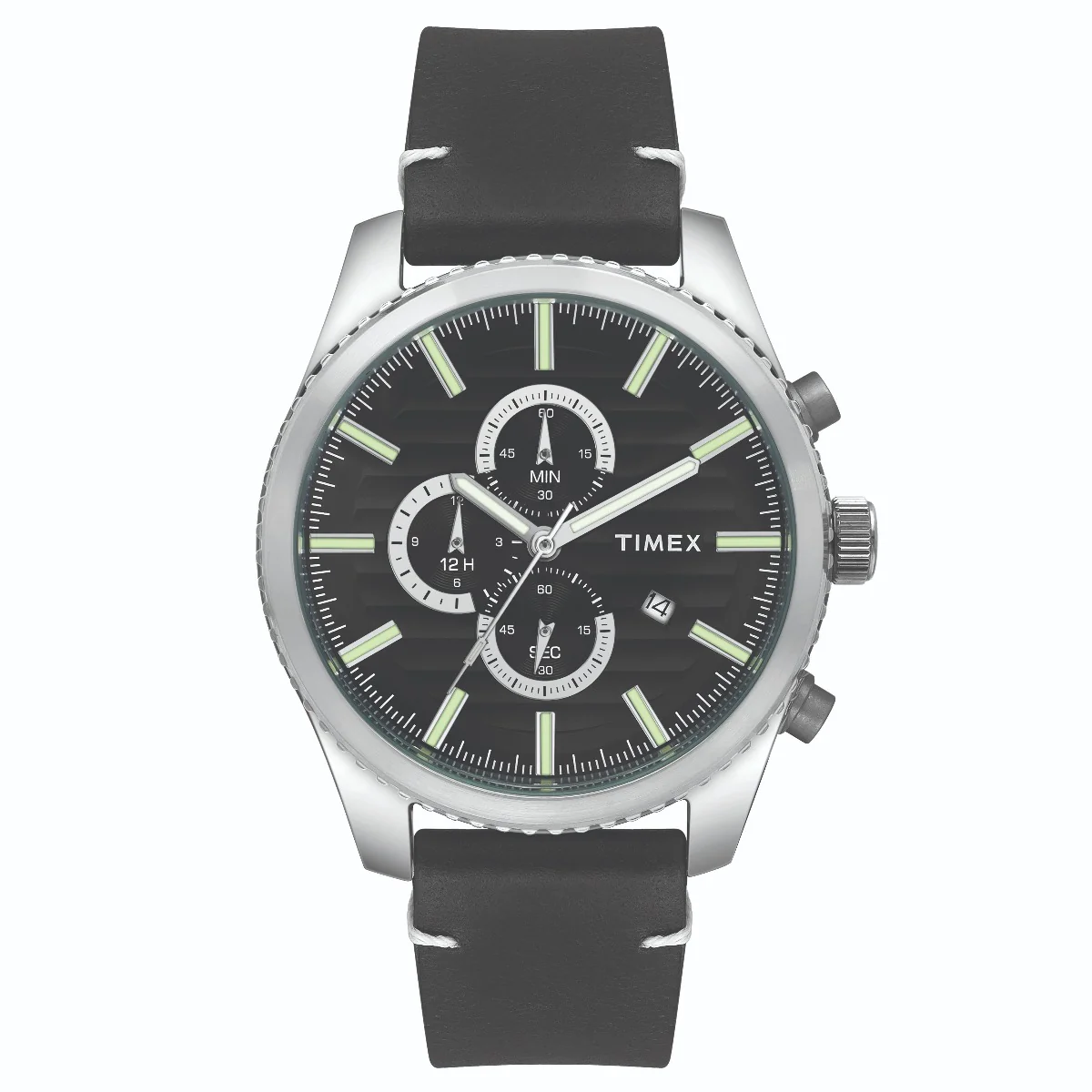 Timex Fashion Men's Black Dial Round Case Chronograph Function Watch -TWEG19500