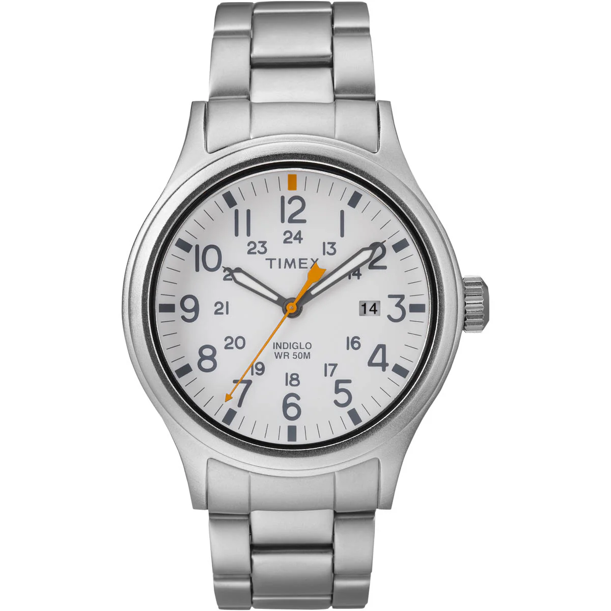 Timex Military Men's Quartz Analog Silver-Tone Dial Round Case Adjustable-Stainless-Steel-Bracelet Function Watch -TW2R46700