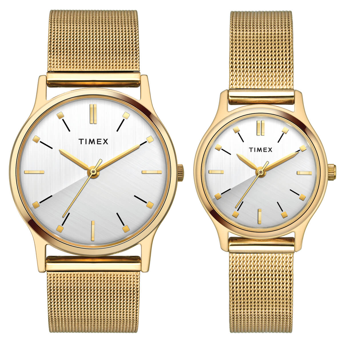 Timex Classics  Pairs Silver Dial Round Case 3 Hands Function Watch -TW00PR276