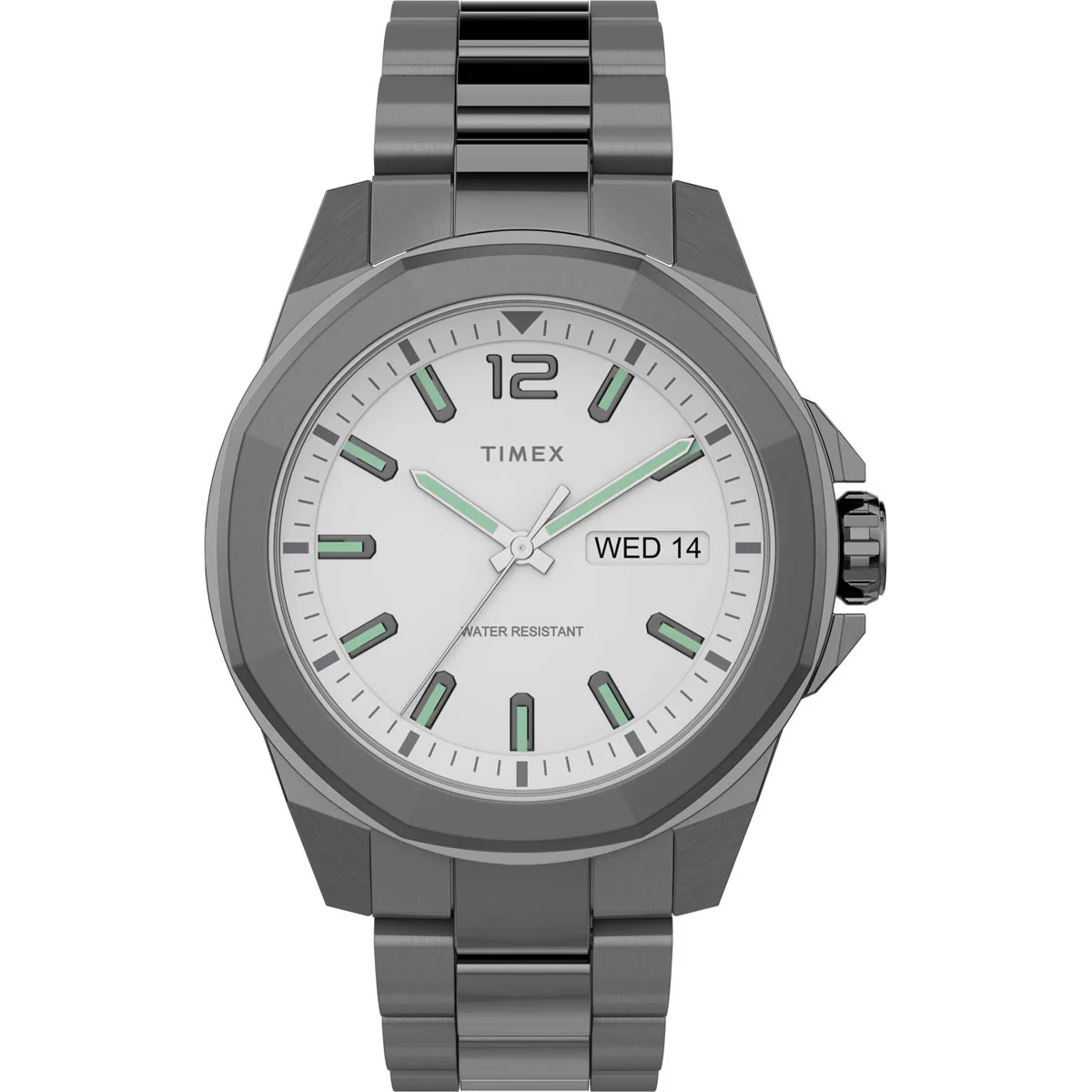 Timex City Collection Men's Quartz Analog Gunmetal Dial Octogonal Case  Watch -TW2U14800