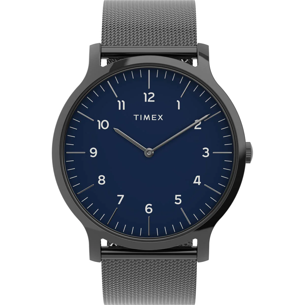 Timex Essential Collection Men's Quartz Analog Gunmetal Dial Round Case Stainless-Steel-Mesh-Bracelet Function Watch -TW2T95200