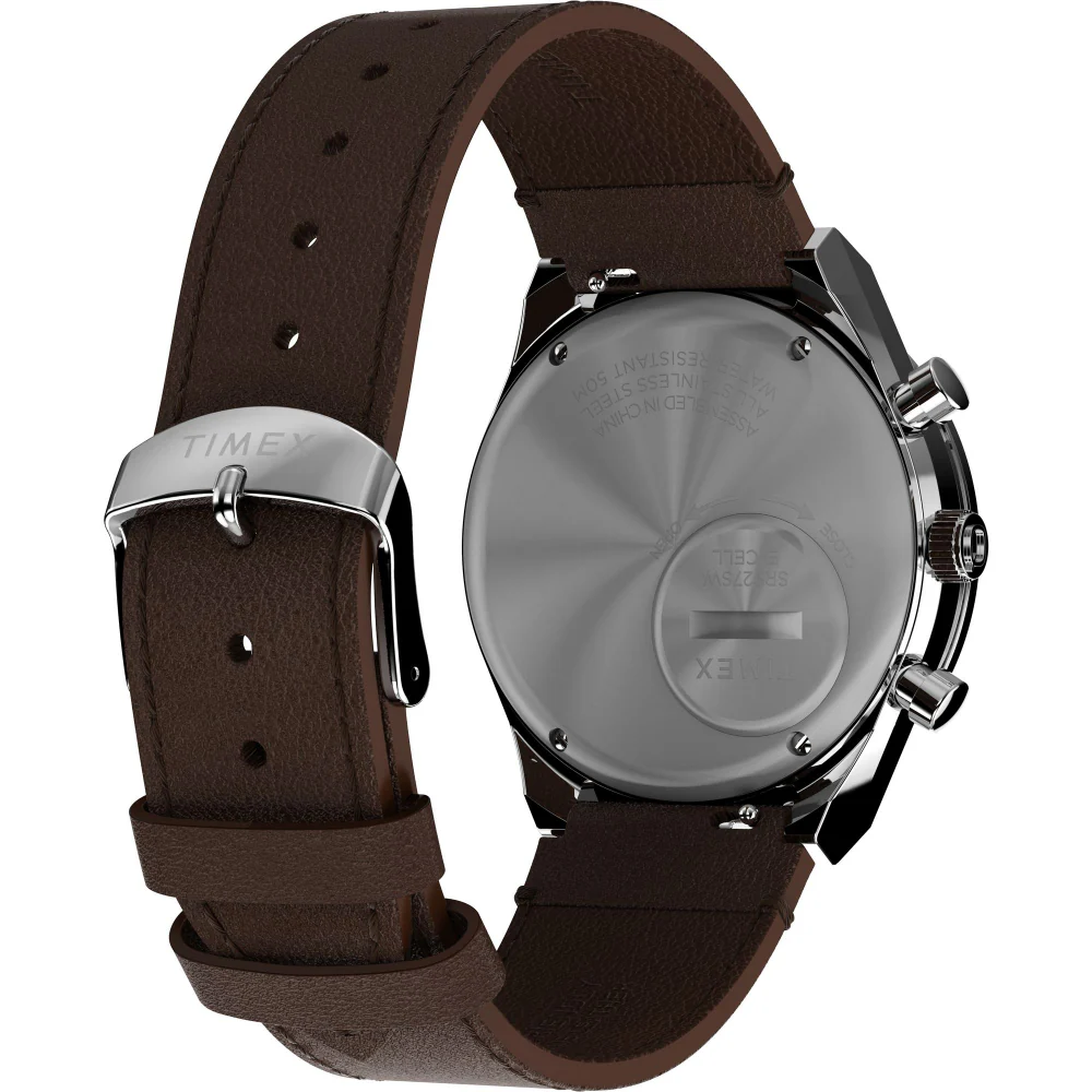 Q Timex 40mm Leather Strap Watch - Image 2
