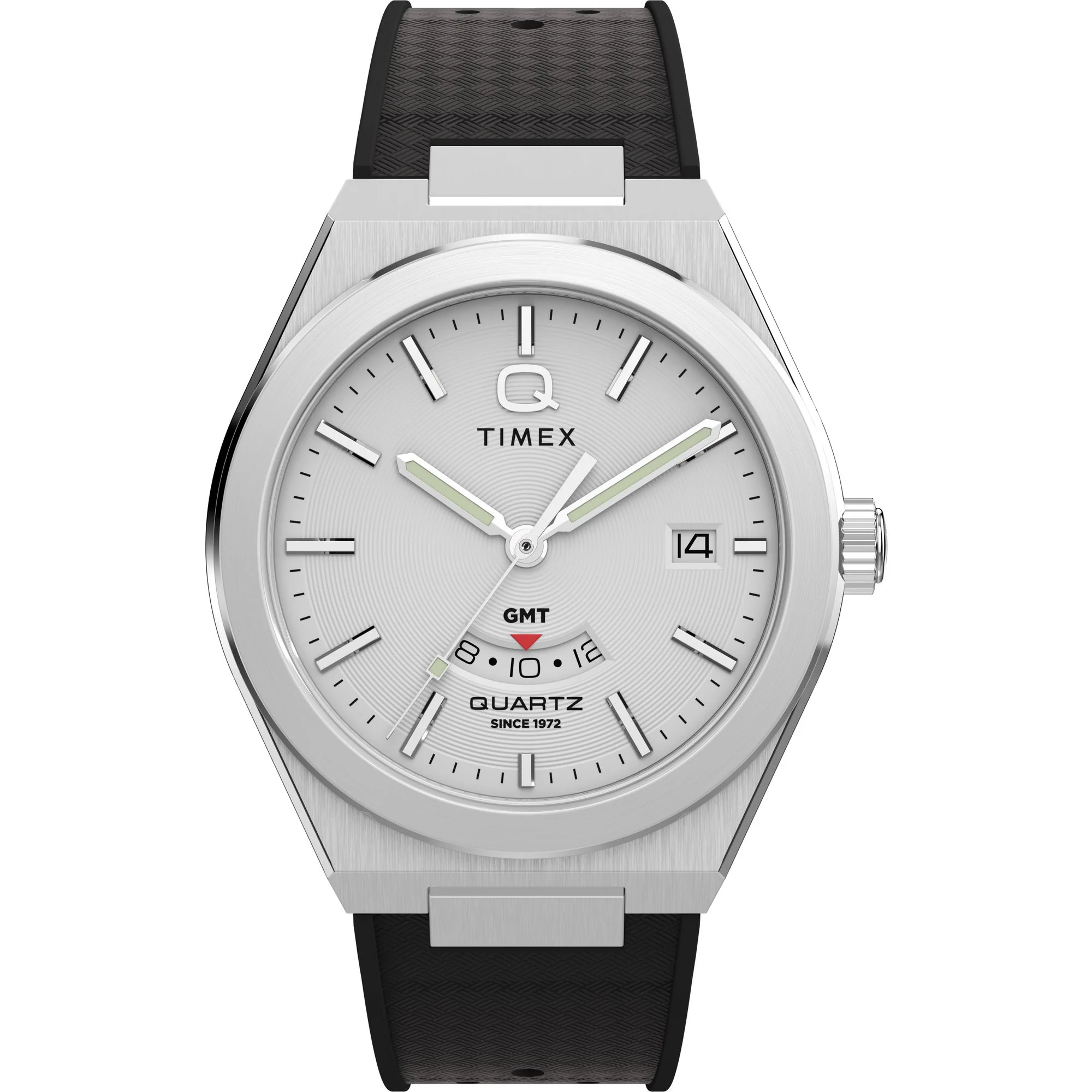 Q Timex Silver-Tone Round Dial Analog Men's Watch - TW2Y12200UJ