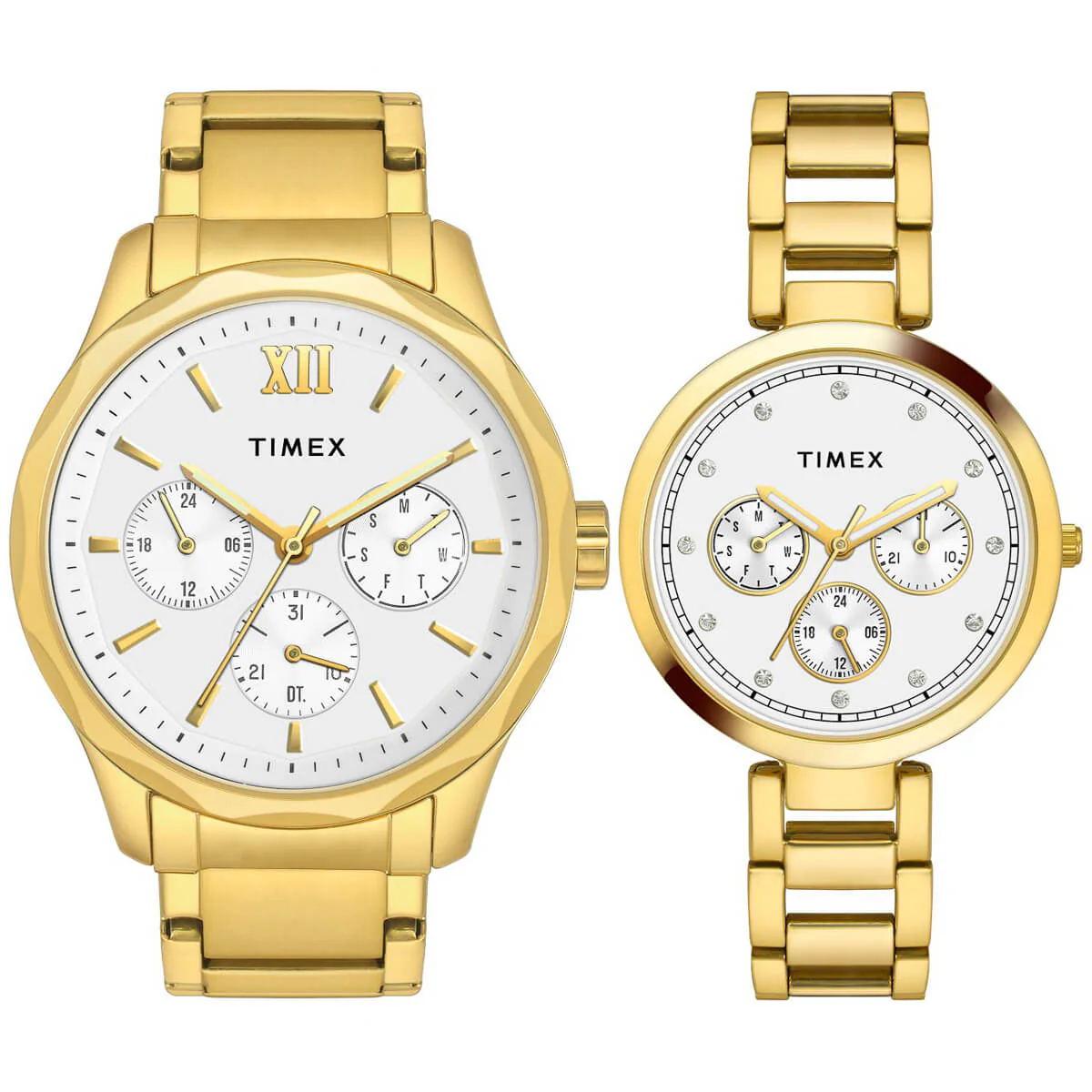 Timex Empera Pairs Silver Dial Round Case Multifunction Function Watch -TW00PR277