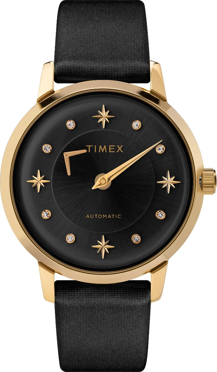 Timex City Collection Women's Mechanical Automatic Wind Gold-Tone Dial Automatic Function Watch -TW2T86300