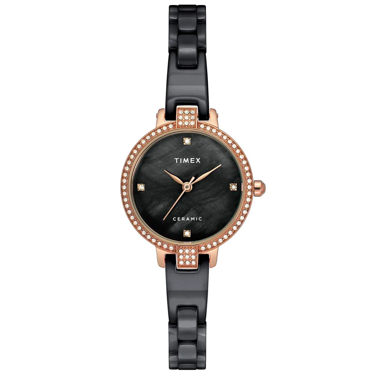 Timex Fashion Women's Mother of Pearl Dial Round Case 3 Hands Function Watch -TWEL15703