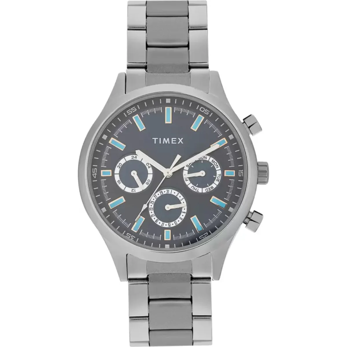 Timex Fashion Collection Premium Quality Multifunction Men Analog Blue Dial Coloured Quartz Watch, Round Dial with 43mm Case width - TWHG03SMU20