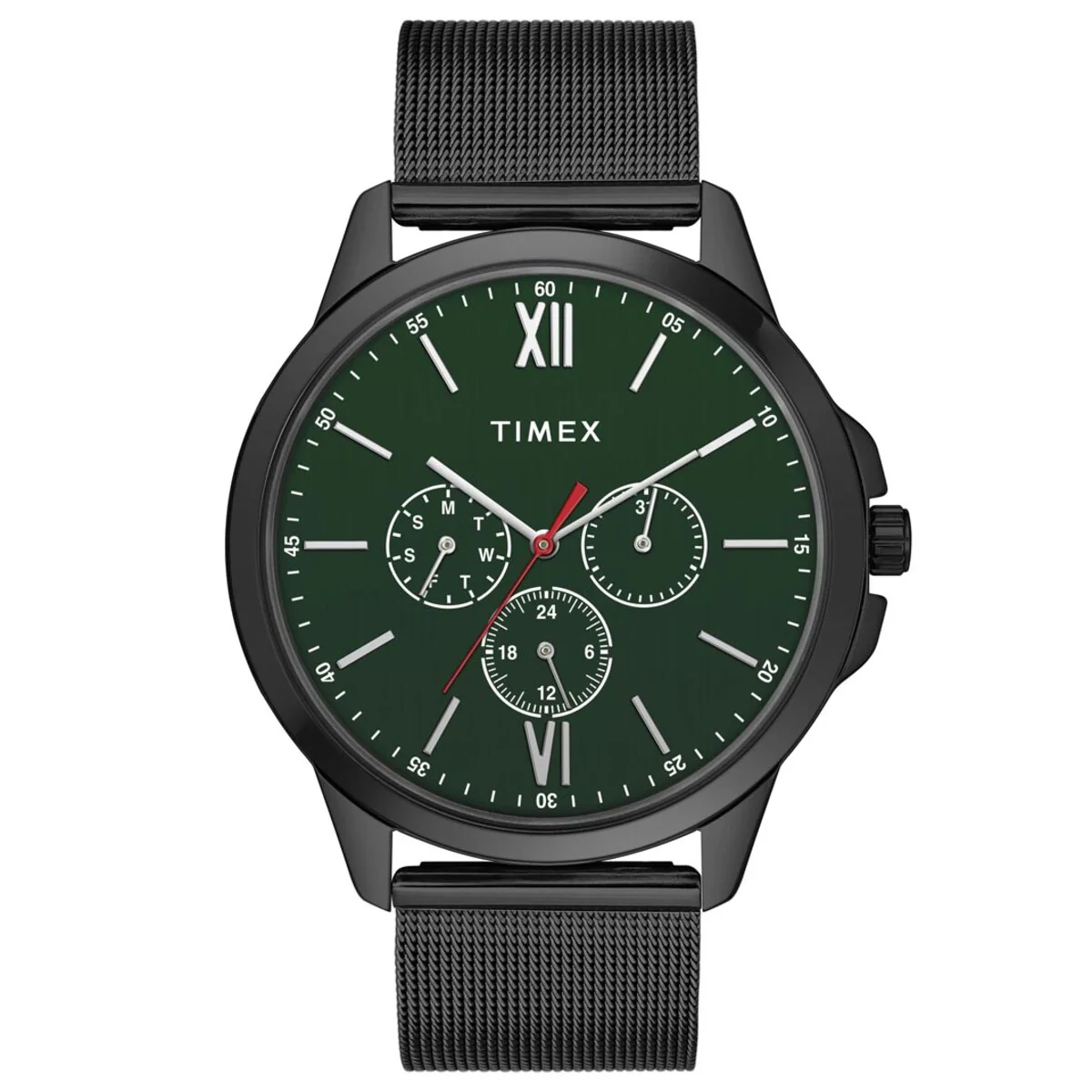 Timex Fashion Collection Premium Quality Multifunction Men Analog Green Dial Coloured Quartz Watch, Round Dial with 45mm Case width - TWEG165SMU05