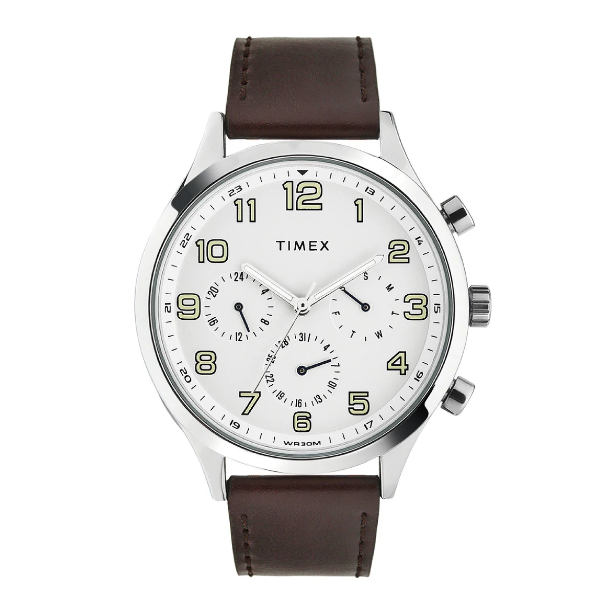 Timex Fashion Collection Premium Quality Multifunction Men Analog Silver Dial Coloured Quartz Watch, Round Dial with 43mm Case width - TWHG03SMU07