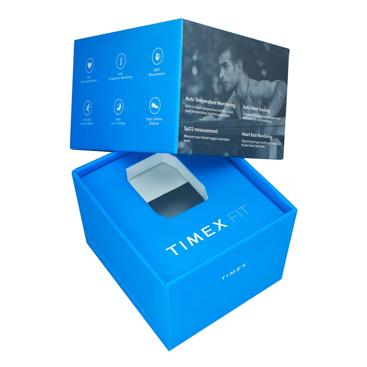 Timex Helix Unisex Tech Digital Dial Rectangle Case Temperature  HRM  SpO2  Function Watch -TWTXW103T - Image 8