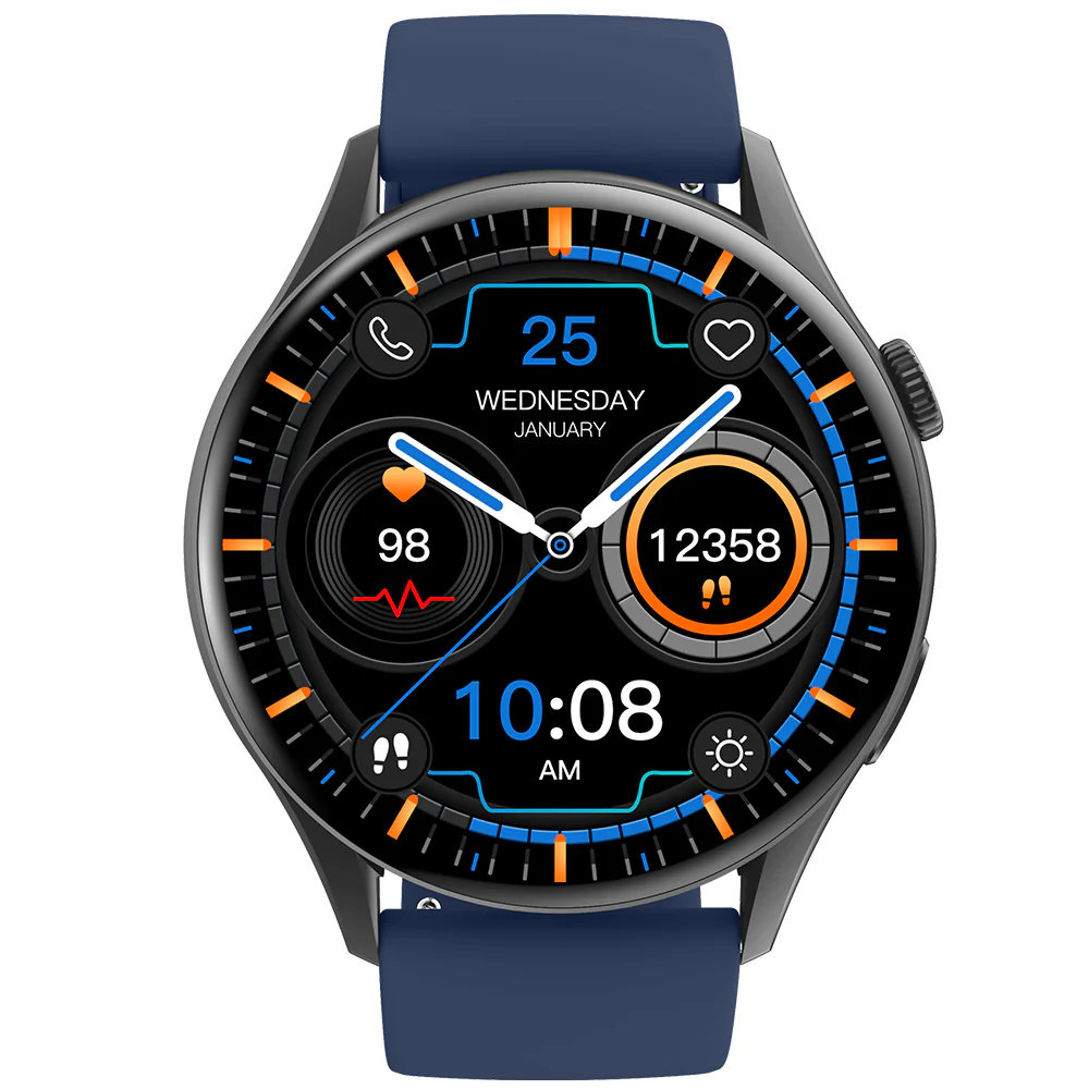 Timex FitGen 1.43 Round AMOLED Smartwatch with 466x466 Pixel Resolution|Single Sync Bluetooth Calling| Rotating Crown| Metallic Body|Always On Display|AI Voice Assist|100 Sports Modes|200 Watchfaces|Upto 7 Days Battery(Normal Usage) - TWTXW501T