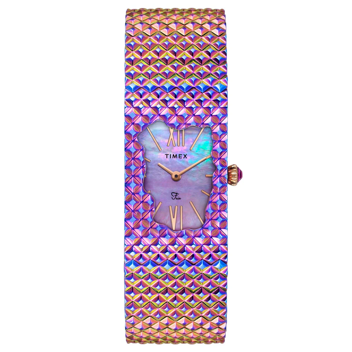 TIMEX Fria Women Mother of Pearl Purple Rectangle Dial Analog Watch - TWEL77704