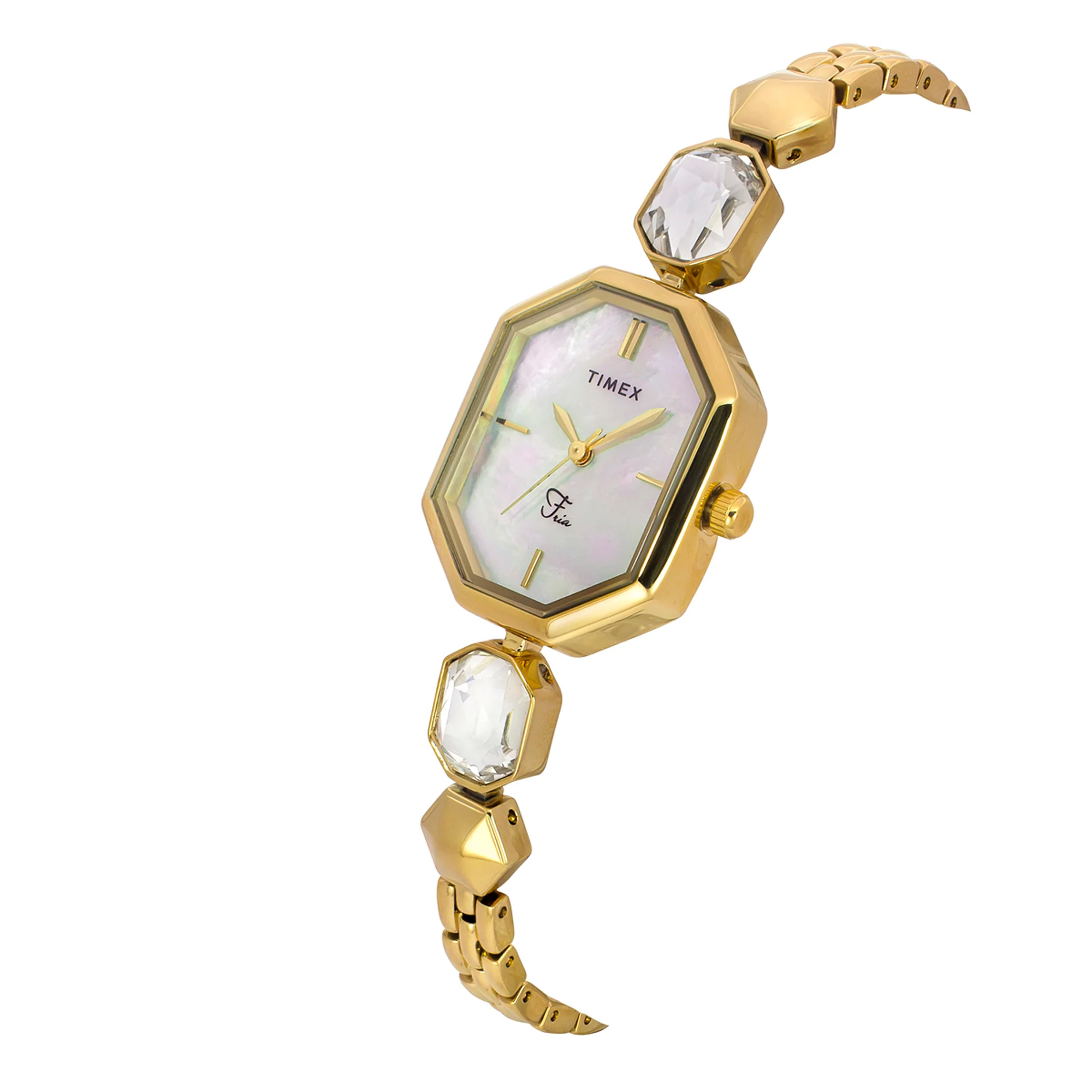 TIMEX Fria Women Mother of Pearl White Octagonal Dial Analog Watch - TWEL21100 - Image 2