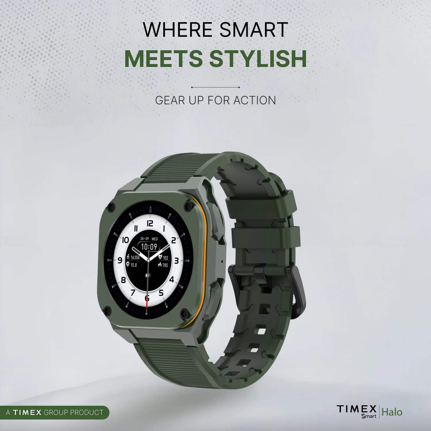 TIMEX Smart Halo 1.32(3.3cm) AMOLED Display with BT Calling Smartwatch for Unisex - TWTXW1101T