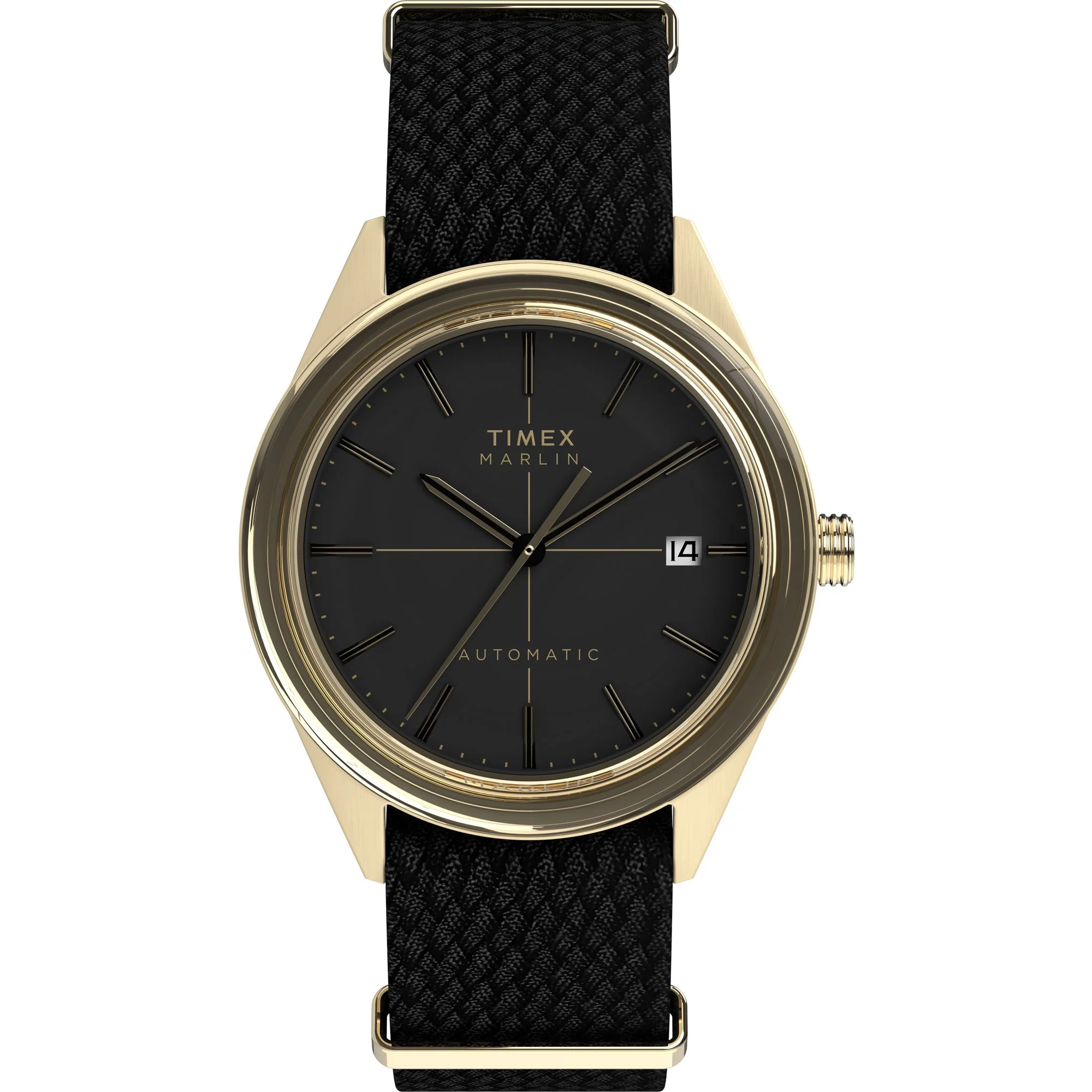 TIMEX Marlin Jet Black Round Dial Mechanical Automatic Men's Watch - TW2Y24300UJ