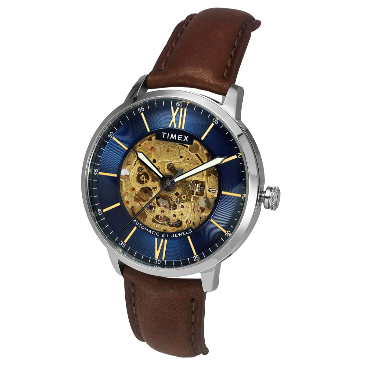 Timex Men Automatic Blue Round Stainless Steel Dial Watch- TWEG23501 - Image 2