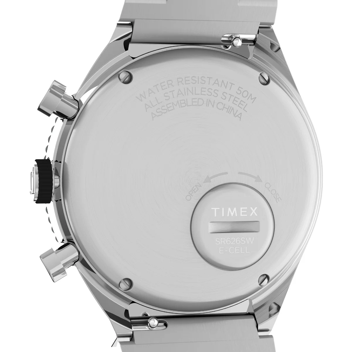 Q Timex 3-Time Zone Chronograph 40mm Stainless Steel Bracelet Watch - Image 5