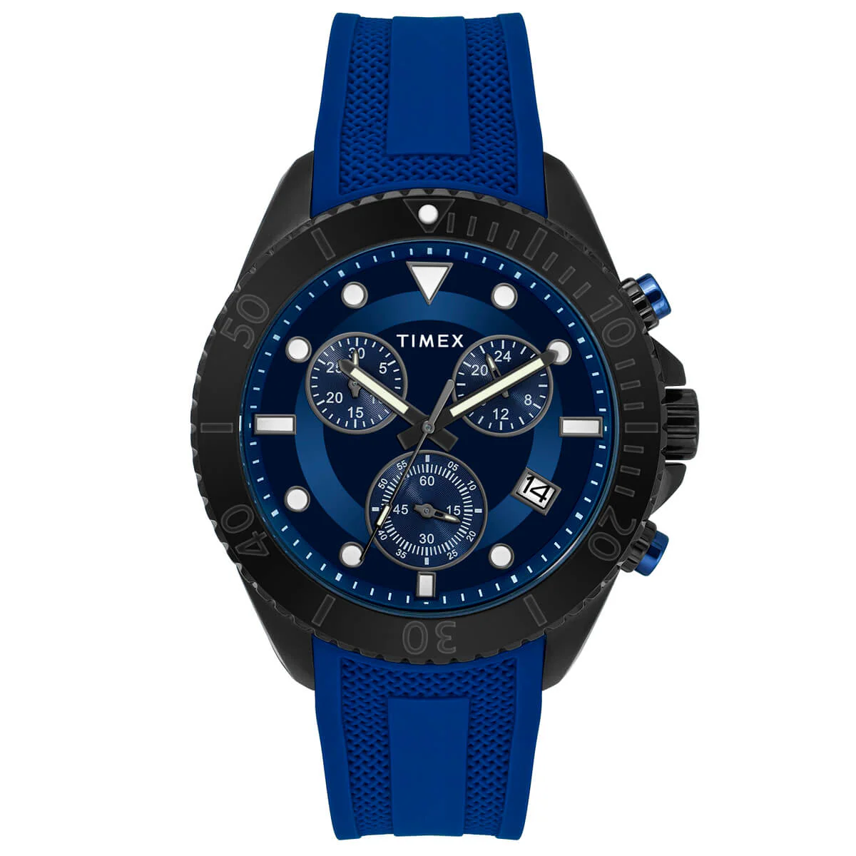 Timex E Class Men's Blue  Dial Round Case Chronograph Date Function Watch -TWEG20100