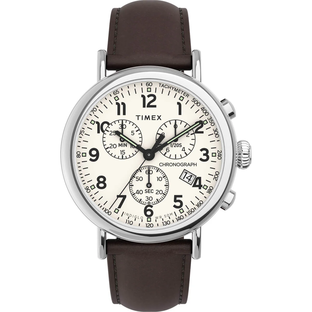 Timex Essential Collection Men's Quartz Analog Silver-Tone Dial Round Case Chronograph Function  Watch -TW2V27600
