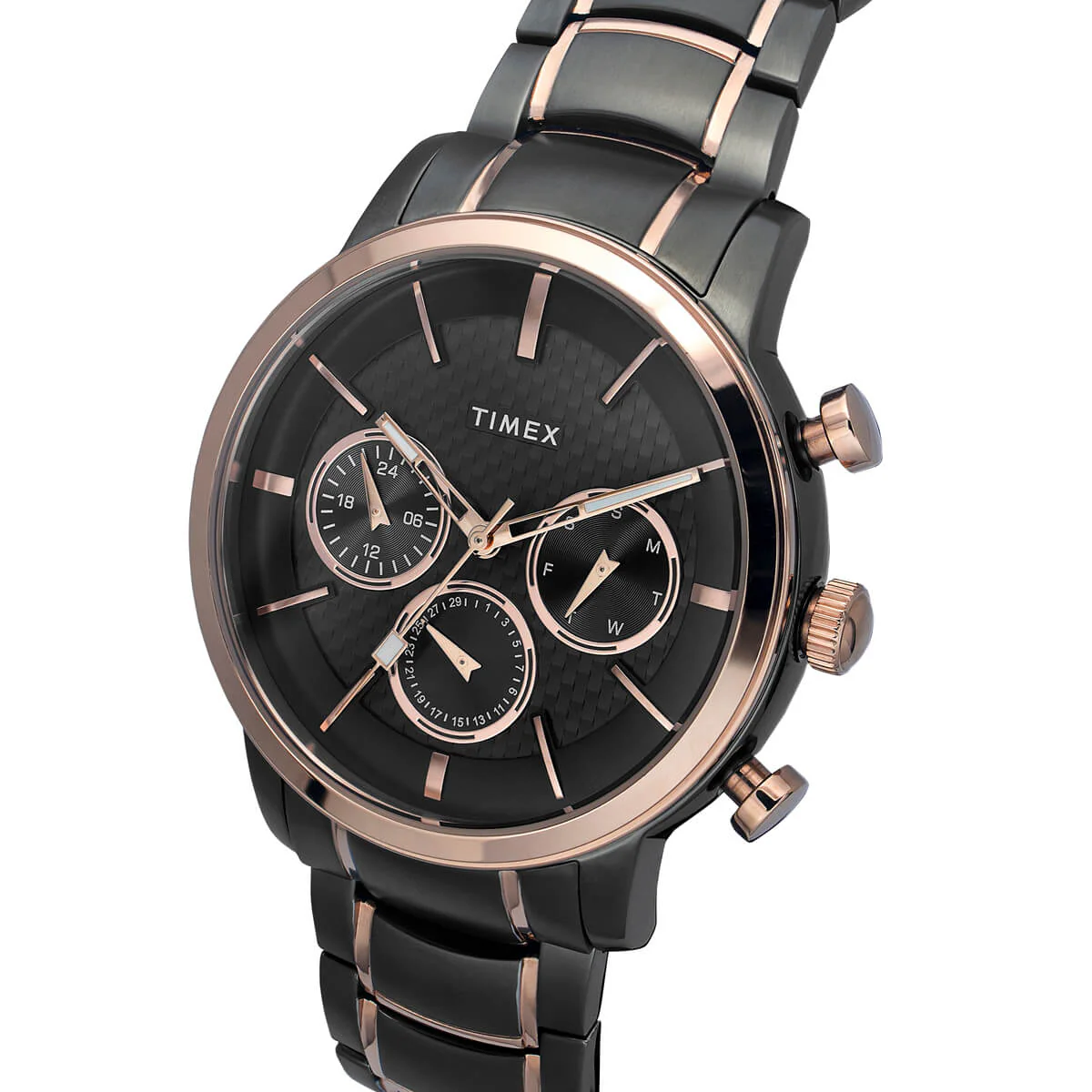 Timex E Class Men's Gunmetal Dial Round Case Multifunction Function Watch -TWEG20201 - Image 2