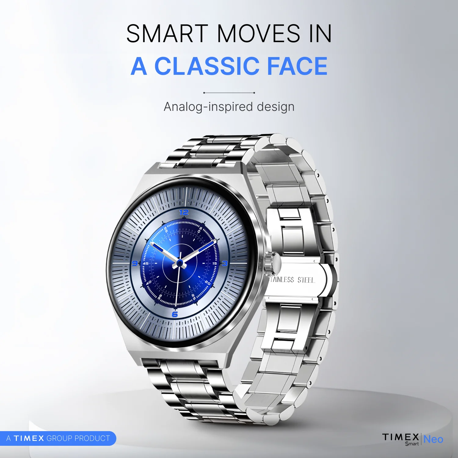 TIMEX Smart Neo 1.43 inches (3.6cm) AMOLED Display with  BT Calling Smartwatch for Unisex - TWTXW1202T