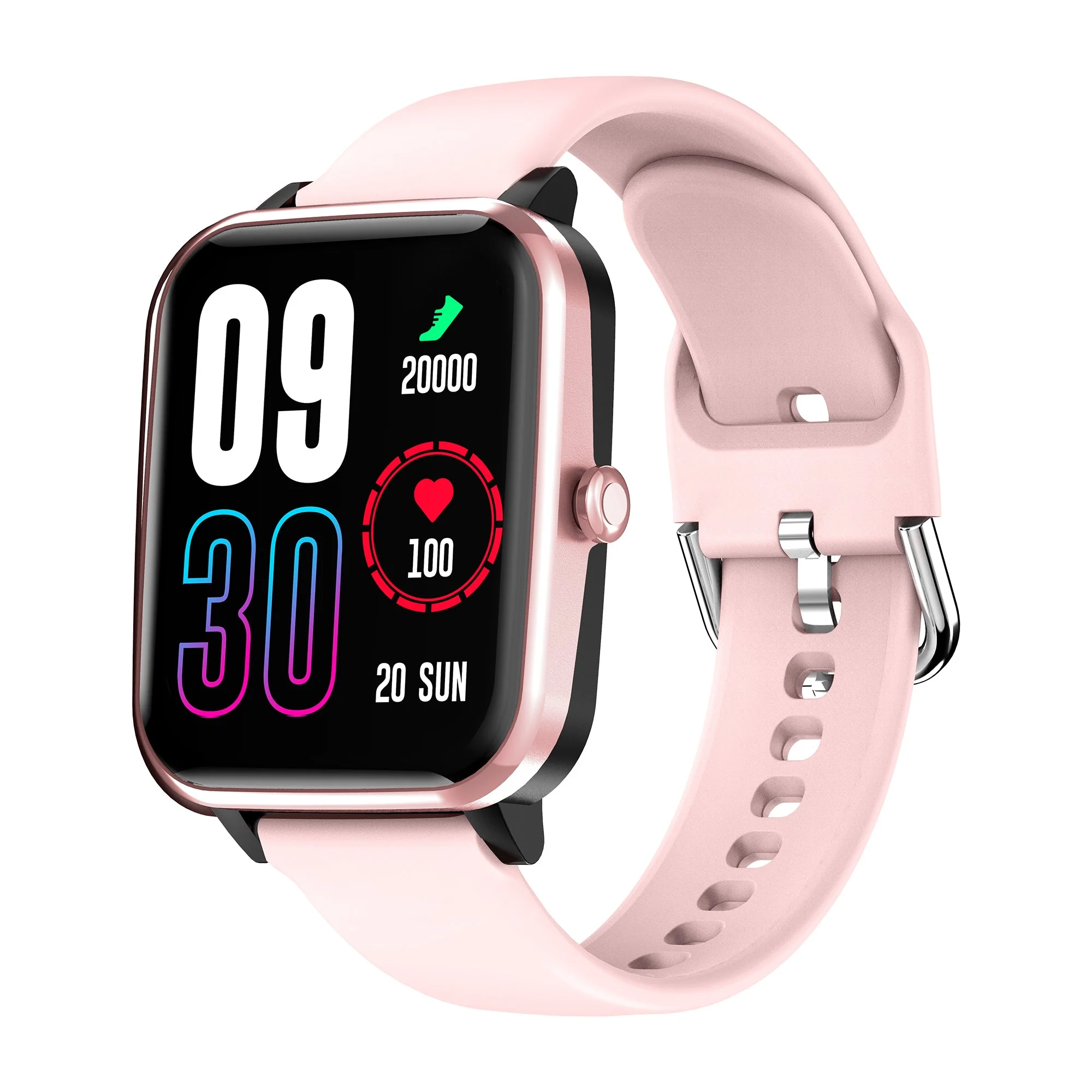 Timex Premium Quality Multifunction Unisex Smartwatch Black Dial and Pink Band Digital Watch, Rectangular Dial with 45mm Case width - TWTXW207T - Image 2