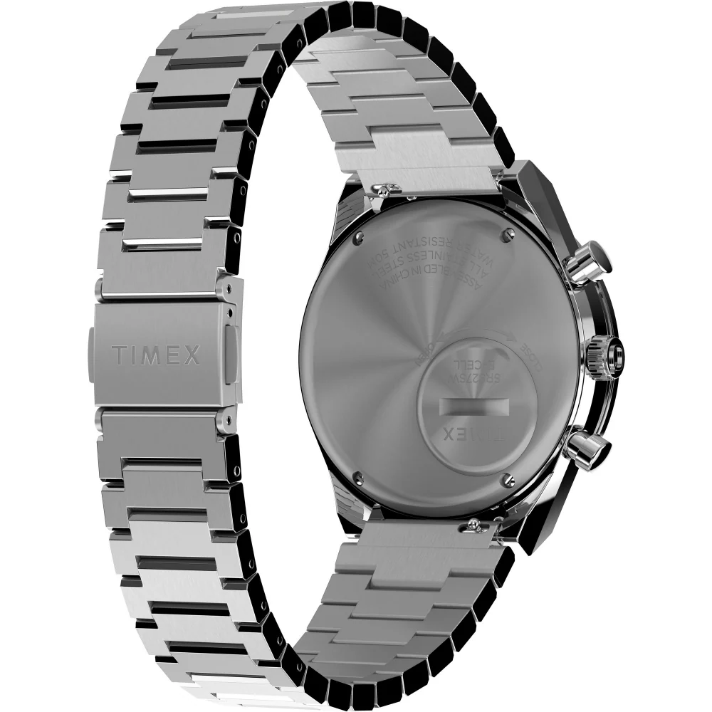 Q Timex Chronograph 40mm Stainless Steel Bracelet Watch - Image 2