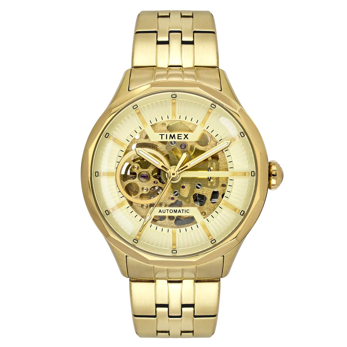 TIMEX Round Champagne Dial Analog Automatic Men's Watch - TWEG27600