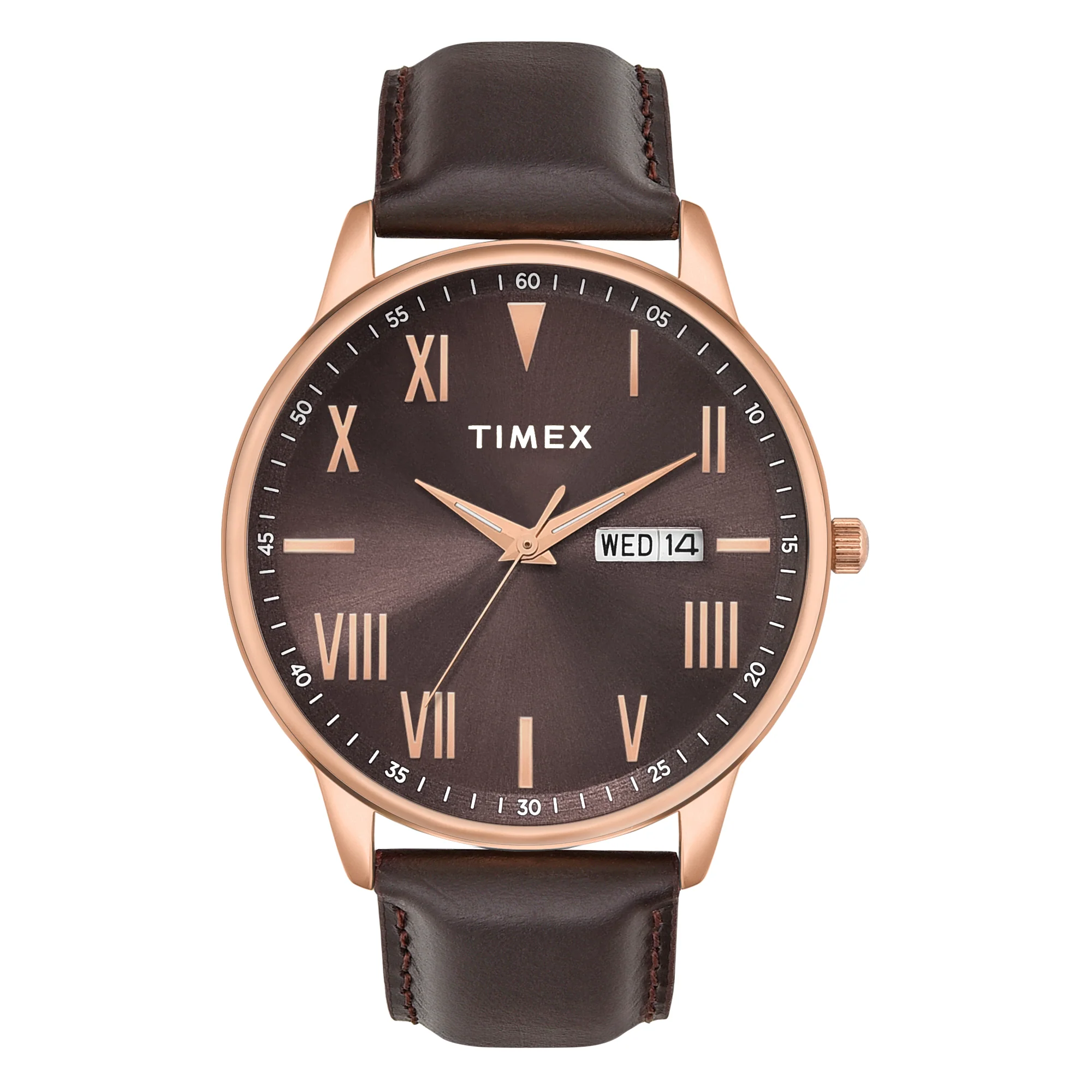 Timex Trendline Round 43mm Brown Dial Analog Men Watch - TWTG12114