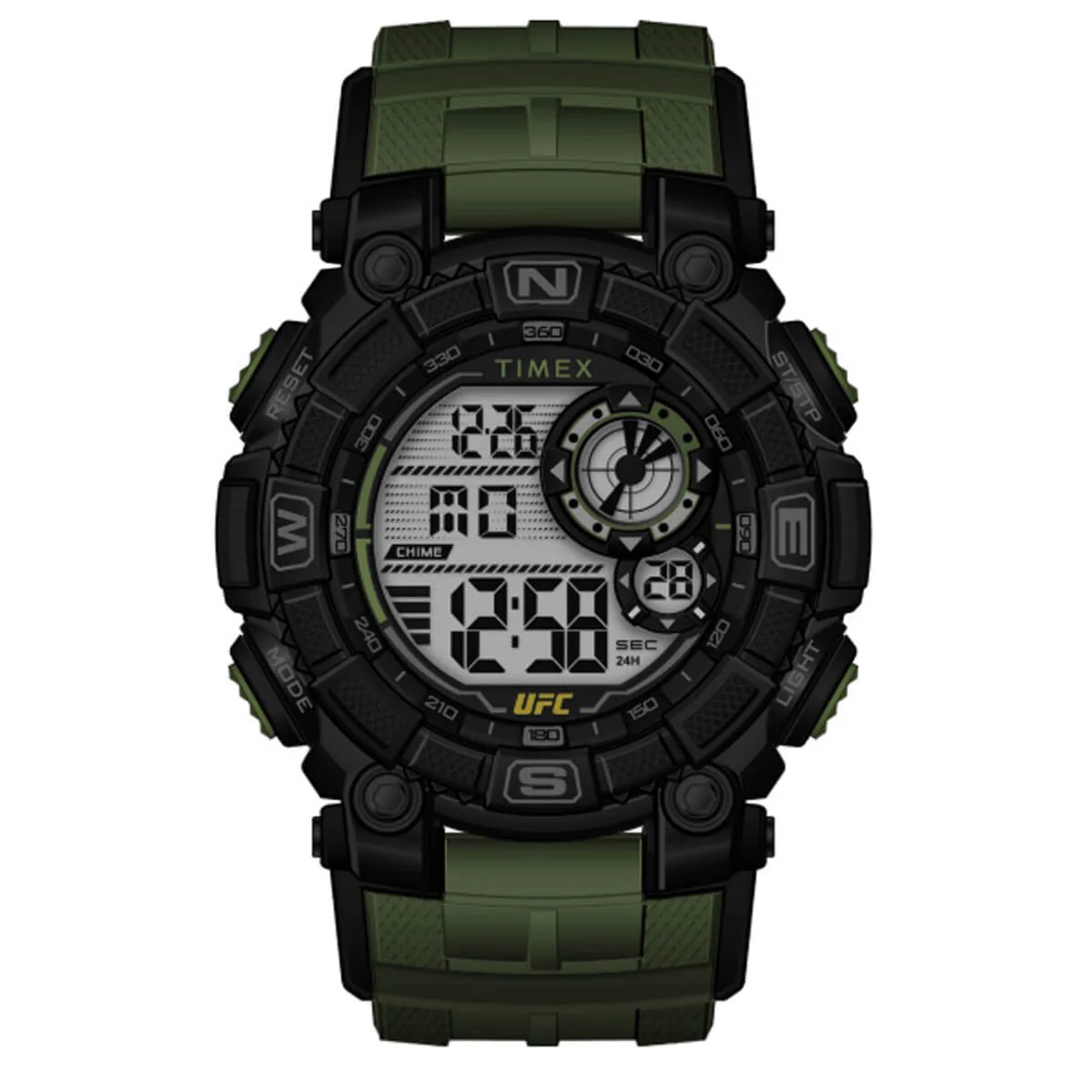 Timex UFC Strength Collection Premium Quality Men's Digital Grey Dial Coloured Watch, Round Dial with 50 mm Case width - TW5M539000D