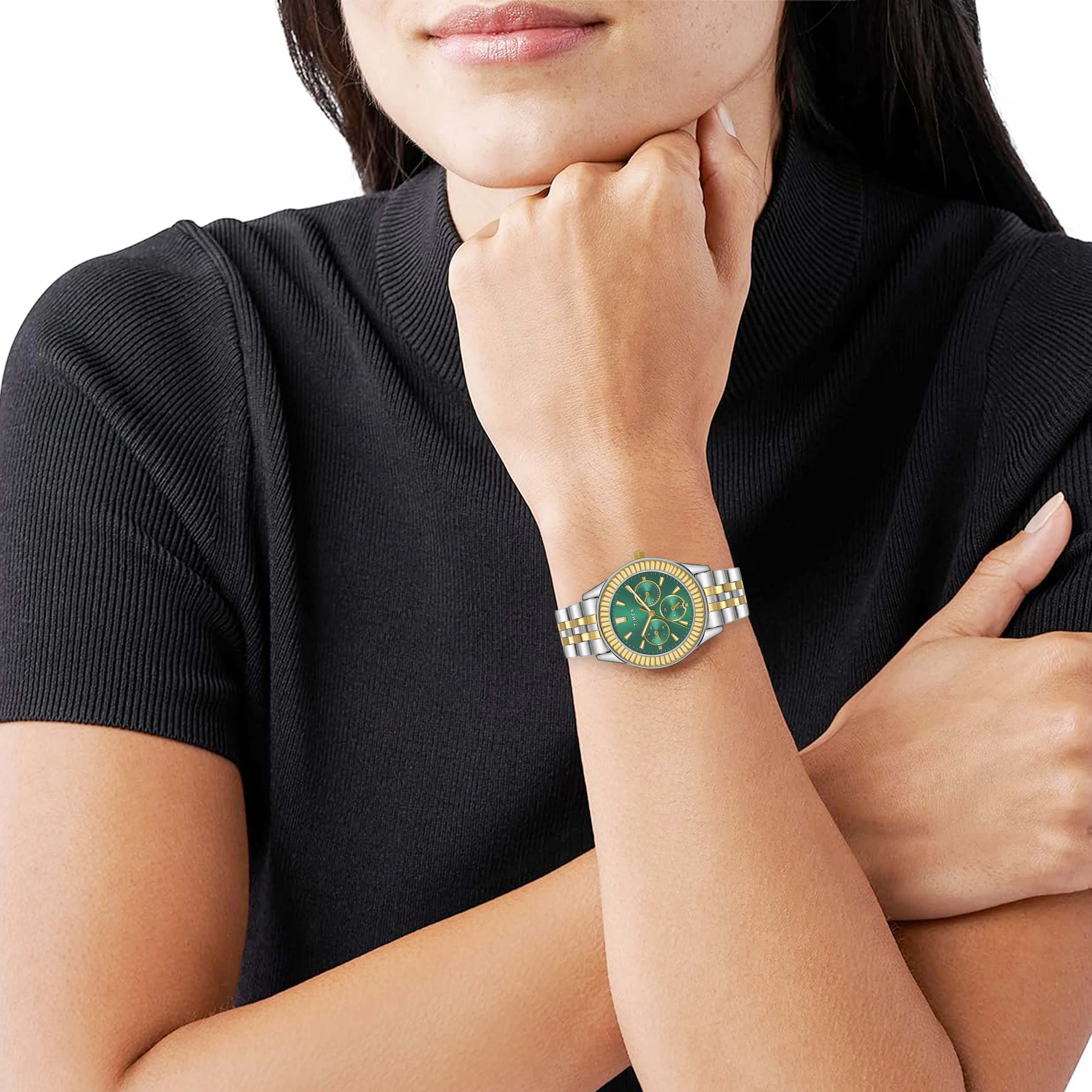 TIMEX Unisex Green Round Dial Analog Pair Watch - TW0PRE002 - Image 6