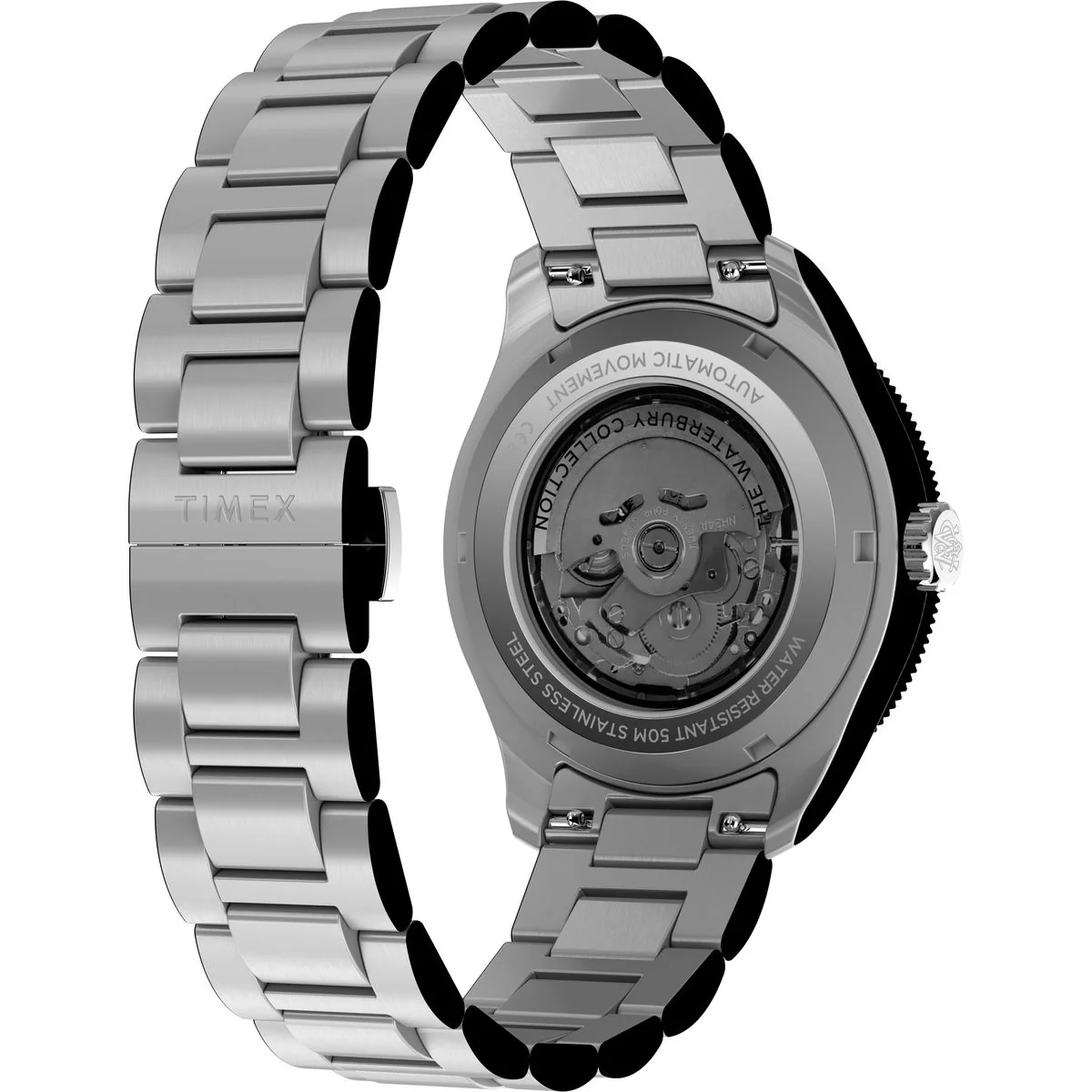 Timex Waterbury Round 42mm Black Dial Mechanical Automatic Men Watch - TW2Y60600UJ - Image 5