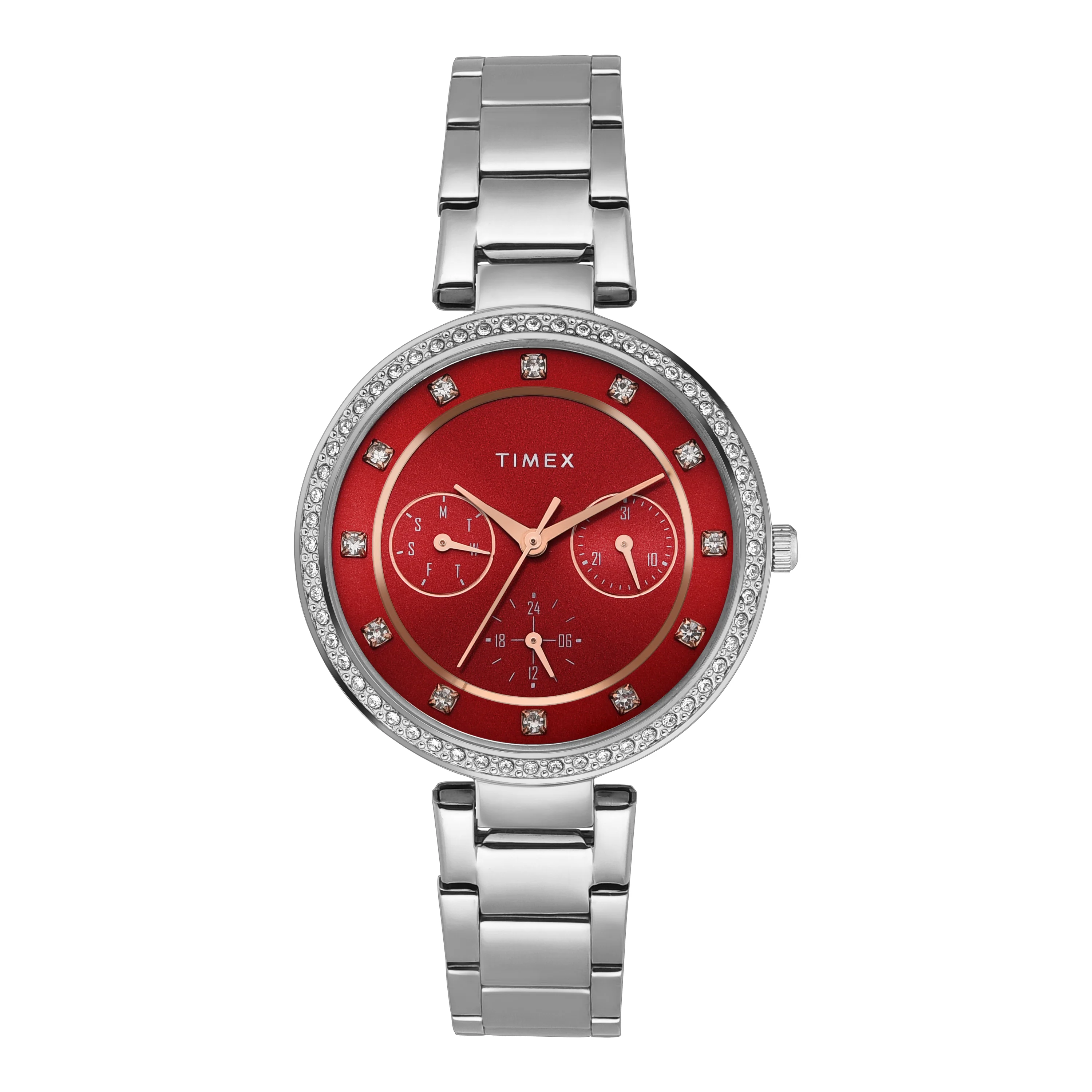 TIMEX Women Red Round Dial Analog Watch - TWEL18704