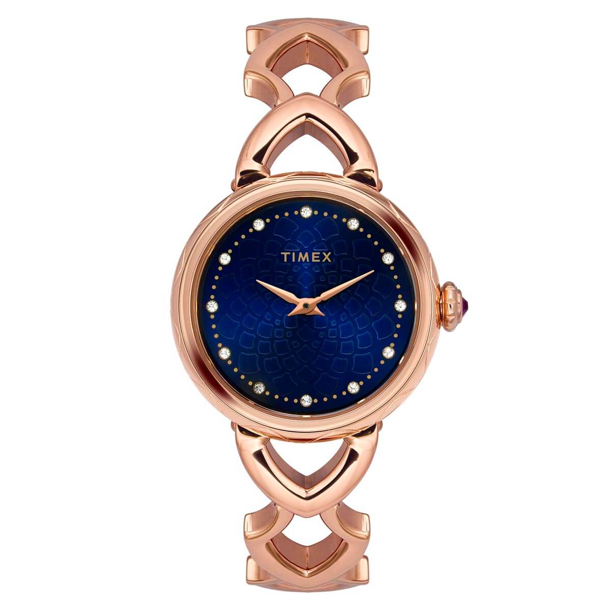 Timex Fria Women's Blue Dial Round Case 2 Hands Function Watch -TWEL14203