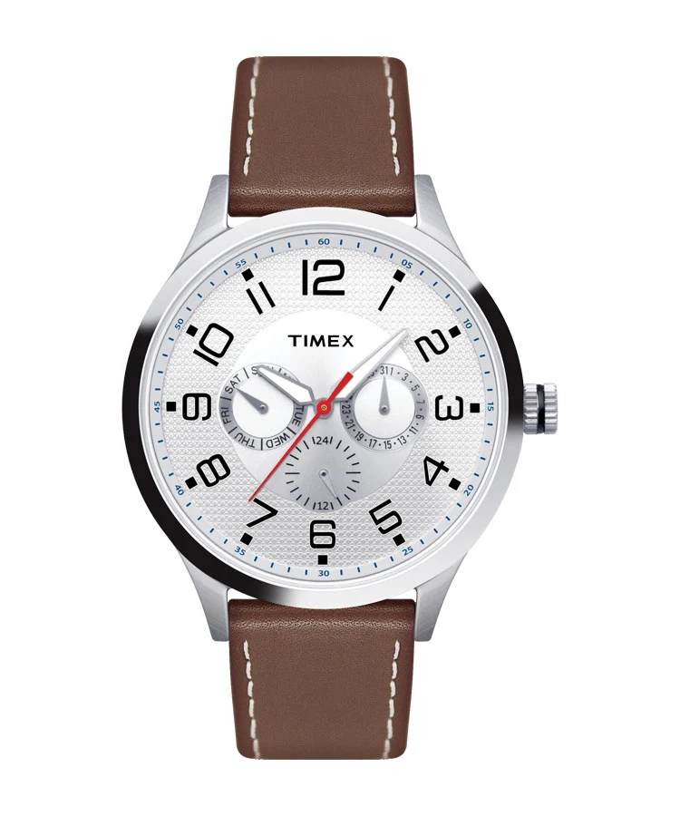 Timex Fashion Men's Quartz Analog Silver Dial Round Case Multifunction Function Watch -TW000T304