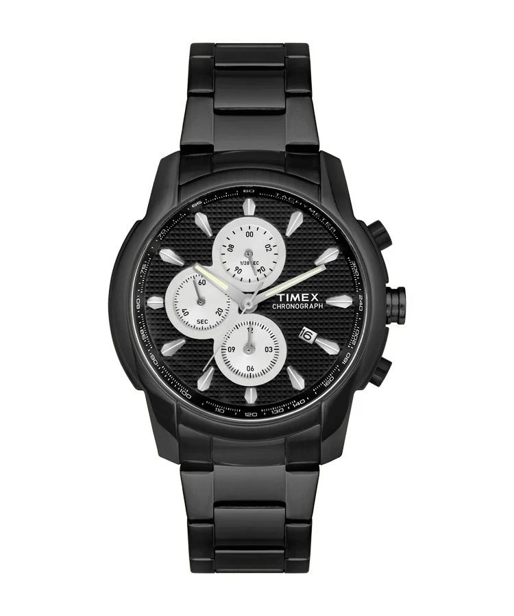 Timex E Class Men's Grey Dial Round Case Chronograph Function Watch -TW000Y517