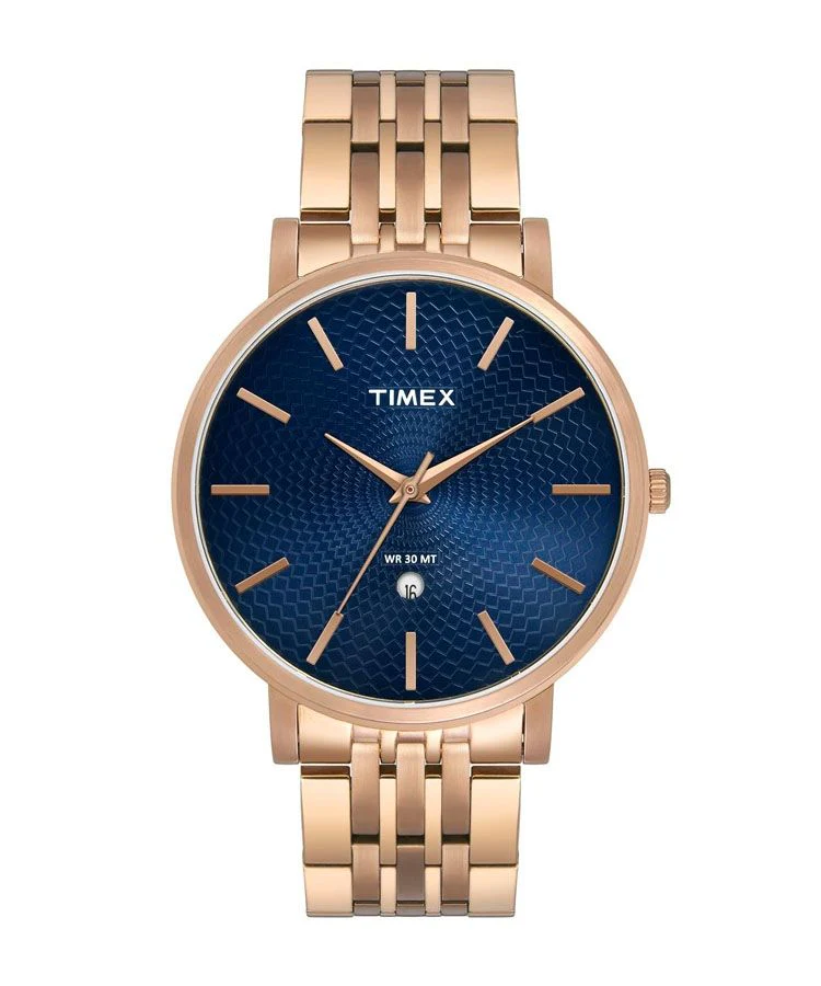 Timex Empera Pairs Blue Dial Round Case Date/3 Hands Function Watch -TW00PR212