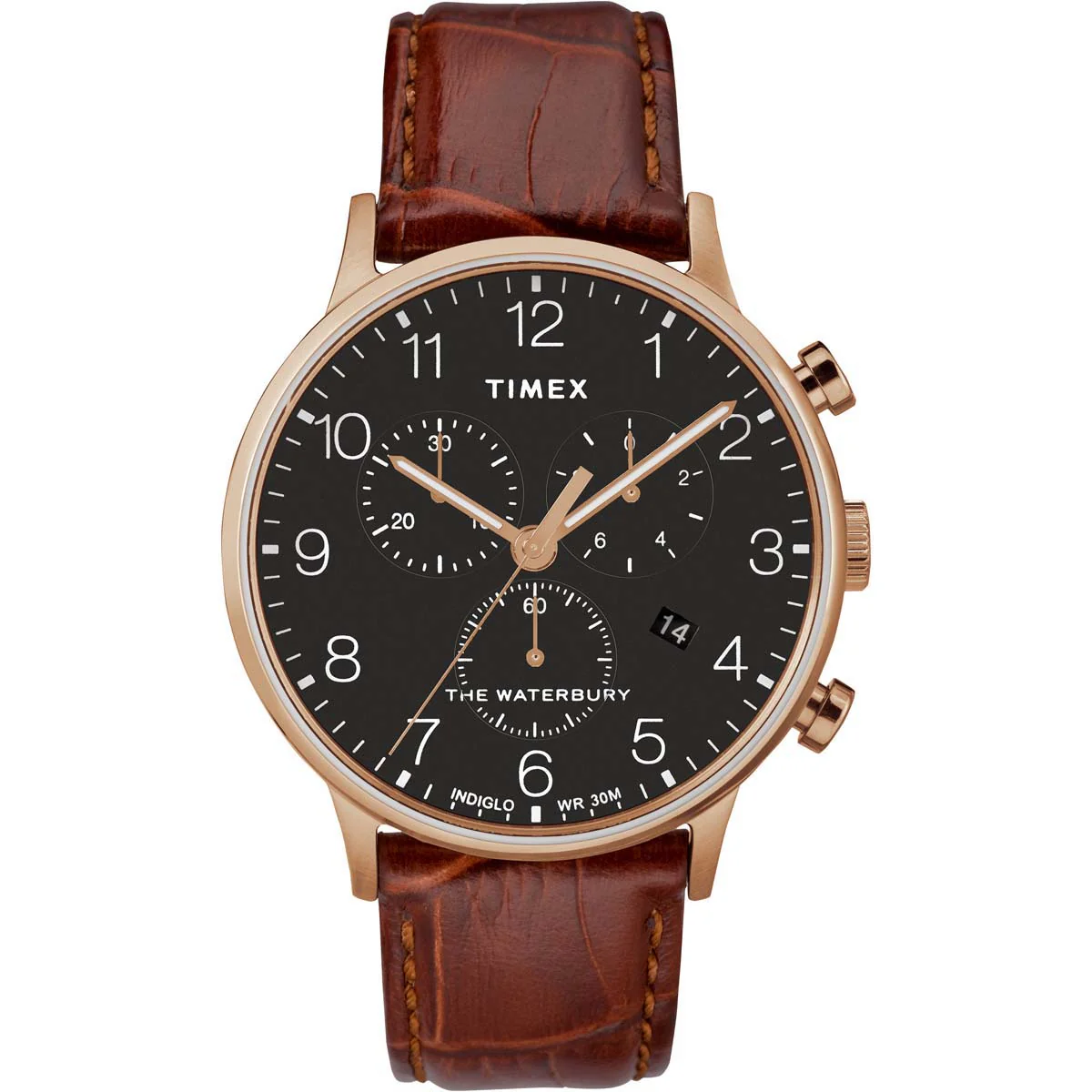 Timex Heritage Collection Men's Quartz Analog Rose Gold-Tone Dial Round Case Chronograph Function Watch -TW2R71600
