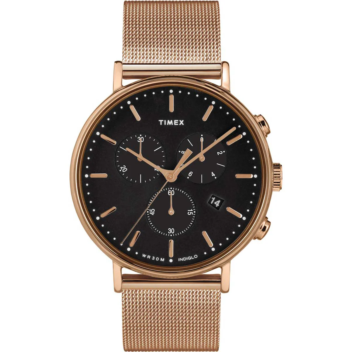 Timex Essential Collection Men's Quartz Analog Rose Gold-Tone Dial Round Case Adjustable-Stainless-Steel-Bracelet Function Watch -TW2T37100