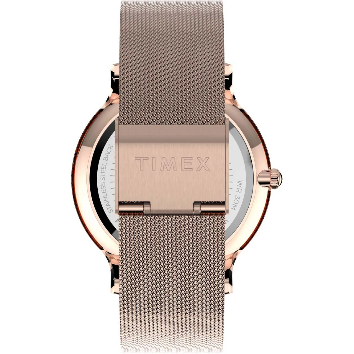 Timex Global Women's Rose Gold-Tone Dial Case Stainless-Steel-Mesh-Bracelet Function Watch -TW2T73900 - Image 3