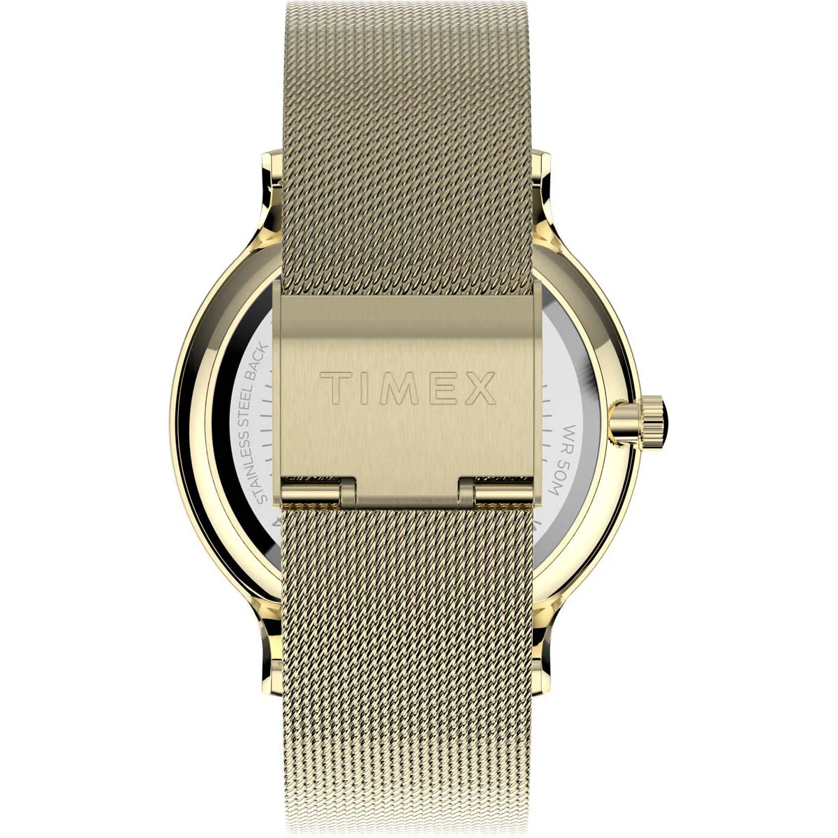 Timex Global Women's Gold-Tone Dial Case Stainless-Steel-Mesh-Bracelet Function Watch -TW2T74600 - Image 3