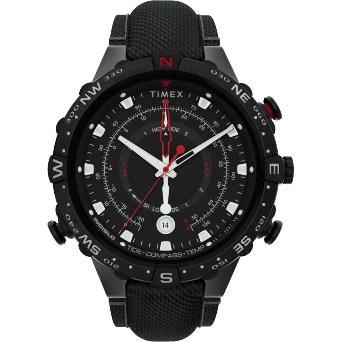 Timex Military Men's Quartz Analog Black Dial Round Case Stainless-Steel Function  Watch -TW2T76400