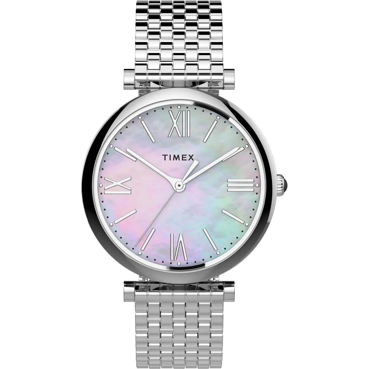 Timex City Collection Women's Quartz Analog Silver-Tone Dial Round Case Stainless-Steel Function  Watch -TW2T79300