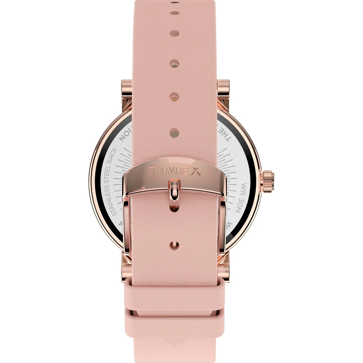 Timex City Collection Women's Quartz Analog Rose Gold-Tone Dial Case Leather-Strap Function Watch -TW2U18500 - Image 2