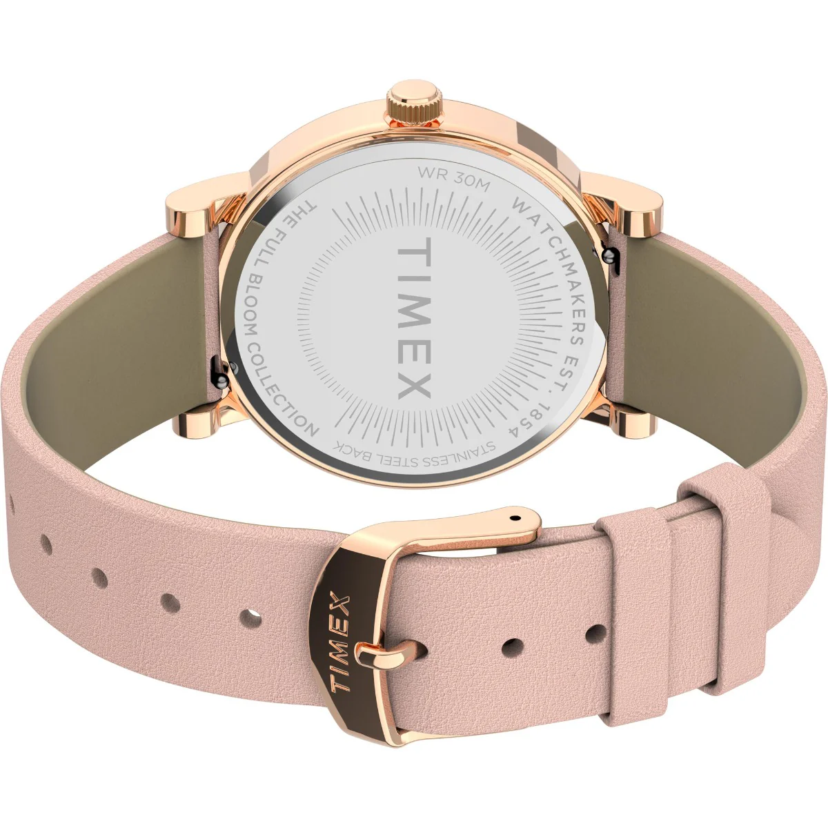 Timex City Collection Women's Quartz Analog Rose Gold-Tone Dial Case Leather-Strap Function Watch -TW2U18500 - Image 4