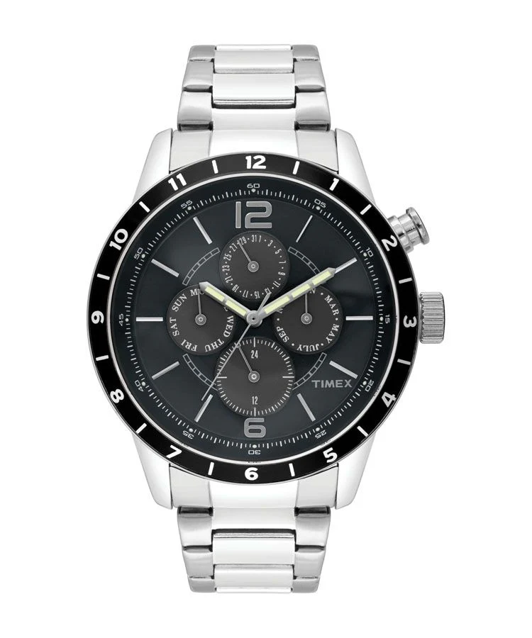 Timex E Class Men's Grey Dial Round Case Multifunction Function Watch -TWEG14804