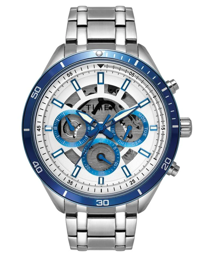 Timex E Class Men's White Dial Round Case Multifunction Function Watch -TWEG15216
