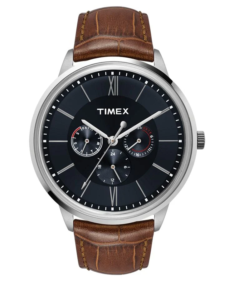 Timex E Class Men's Blue Dial Round Case Multifunction Function Watch -TWEG16401