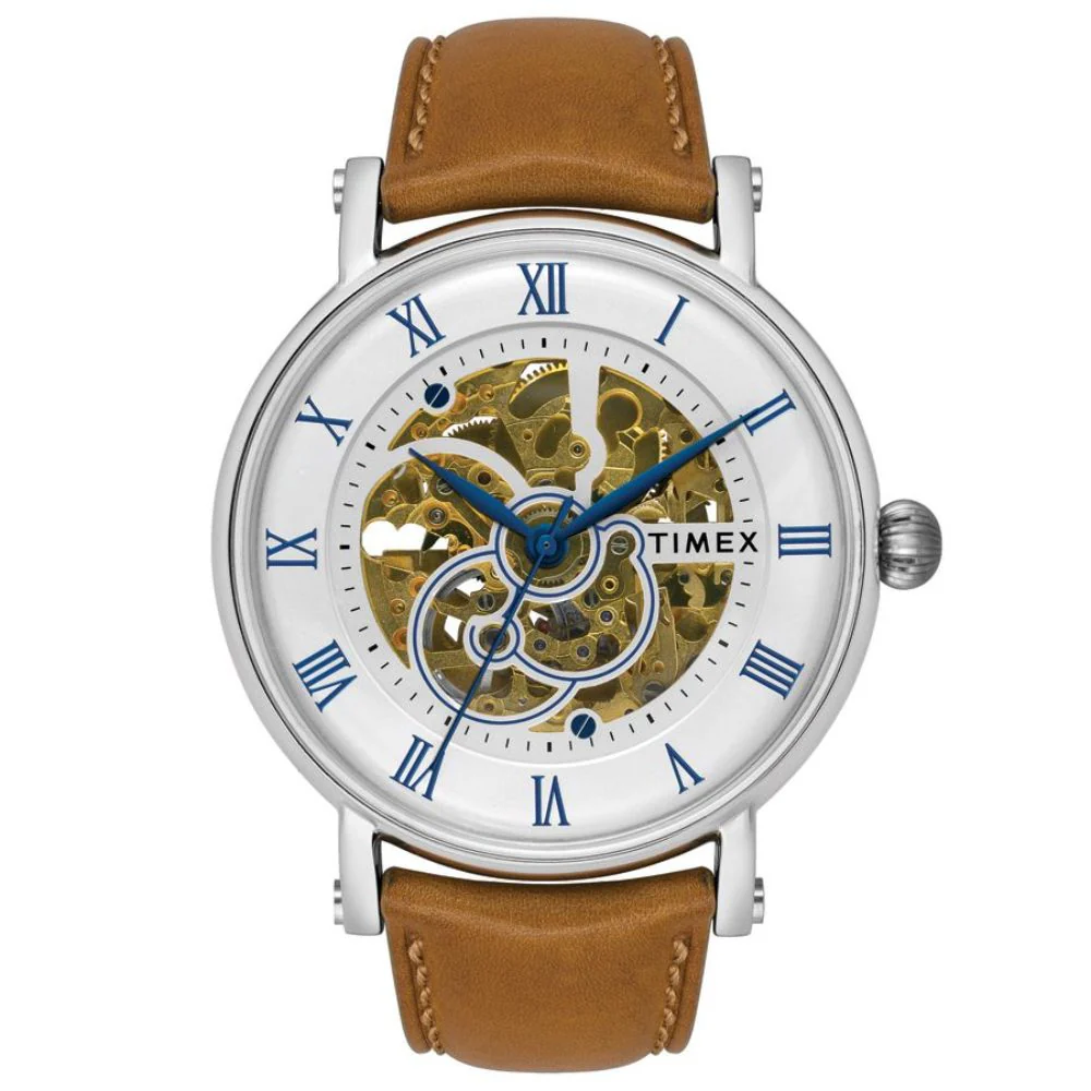 Timex E Class Men's Silver Dial Round Case Automatic Function Watch -TWEG16700