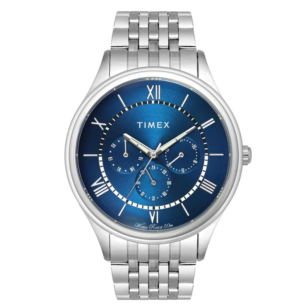 Timex Fashion Men's Blue Dial Round Case Multifunction Function Watch -TWEG16803